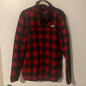 L.L. Bean Buffalo Check Quarter Snap Sweater Fleece Pullover